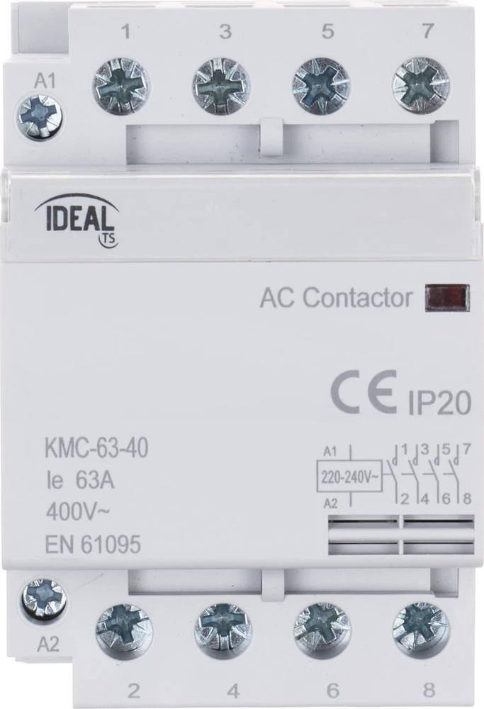 MODULINIS KONTAKTORIUS KMC-63-40 63 A 400 V AC IDEALUS