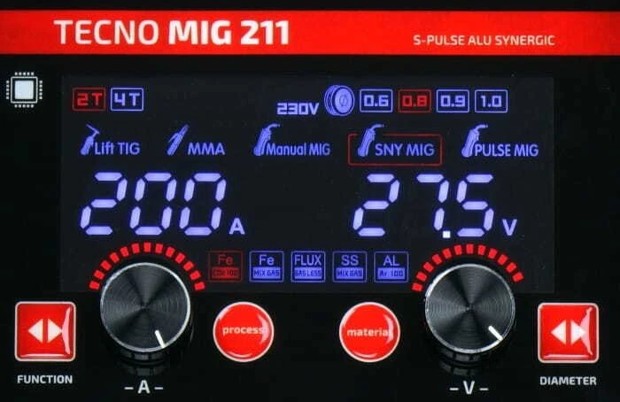 Ideal Suvirinimo pusautomatis TECNOMIG 211 S-PULSE ALU SYNERGIC