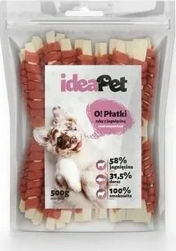 IdeaPet IDEAPET 500g ŽUVIES dribsniai su ėriena