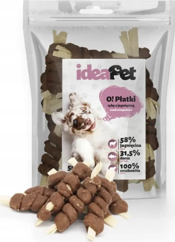 IdeaPet IDEAPET 500g ŽUVIES dribsniai su ėriena