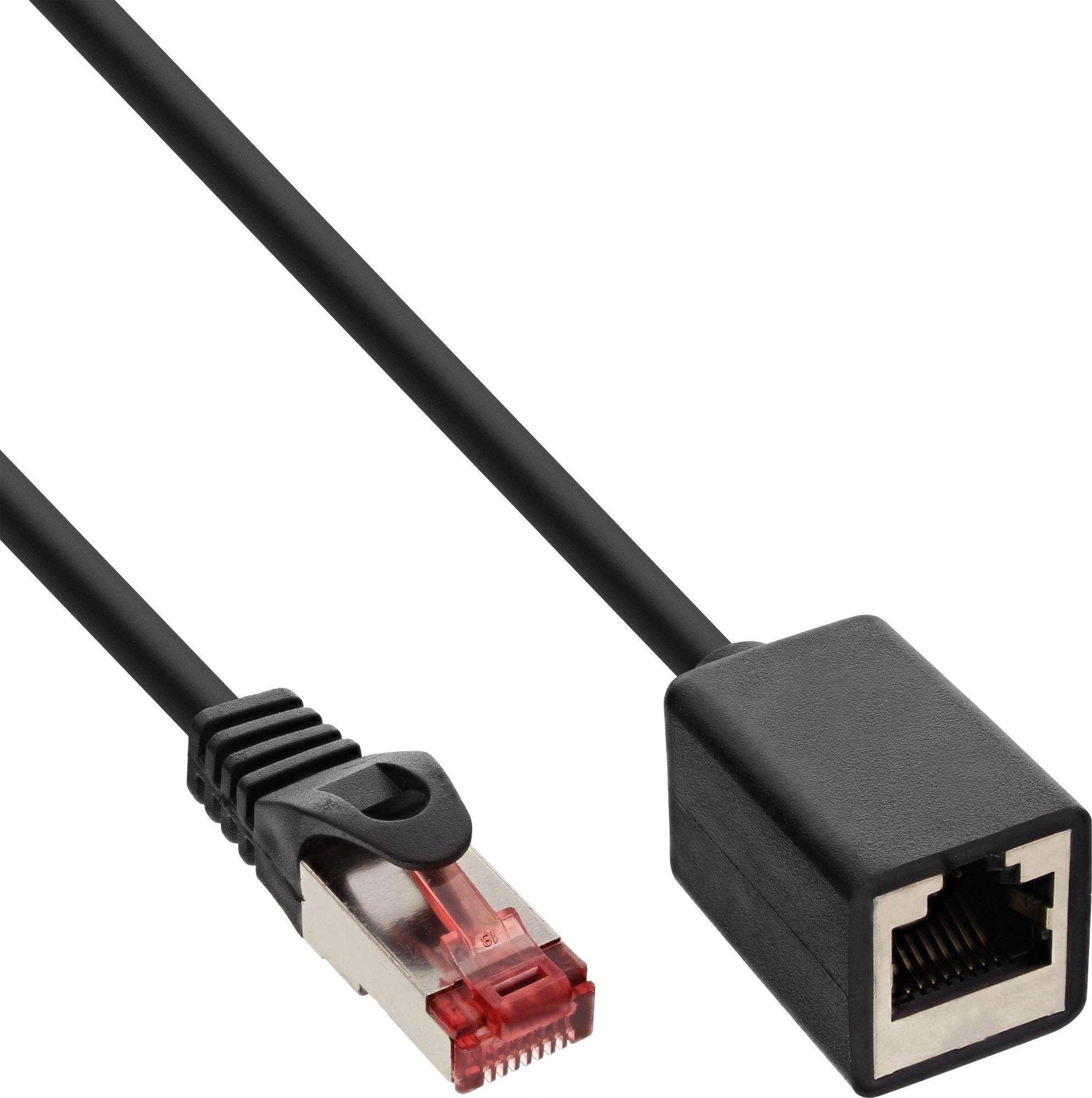 InLine® Komutacinis kabelis Extension S/FTP PiMF Cat.6 250MHz vario be halogeno juodas 0,5m
