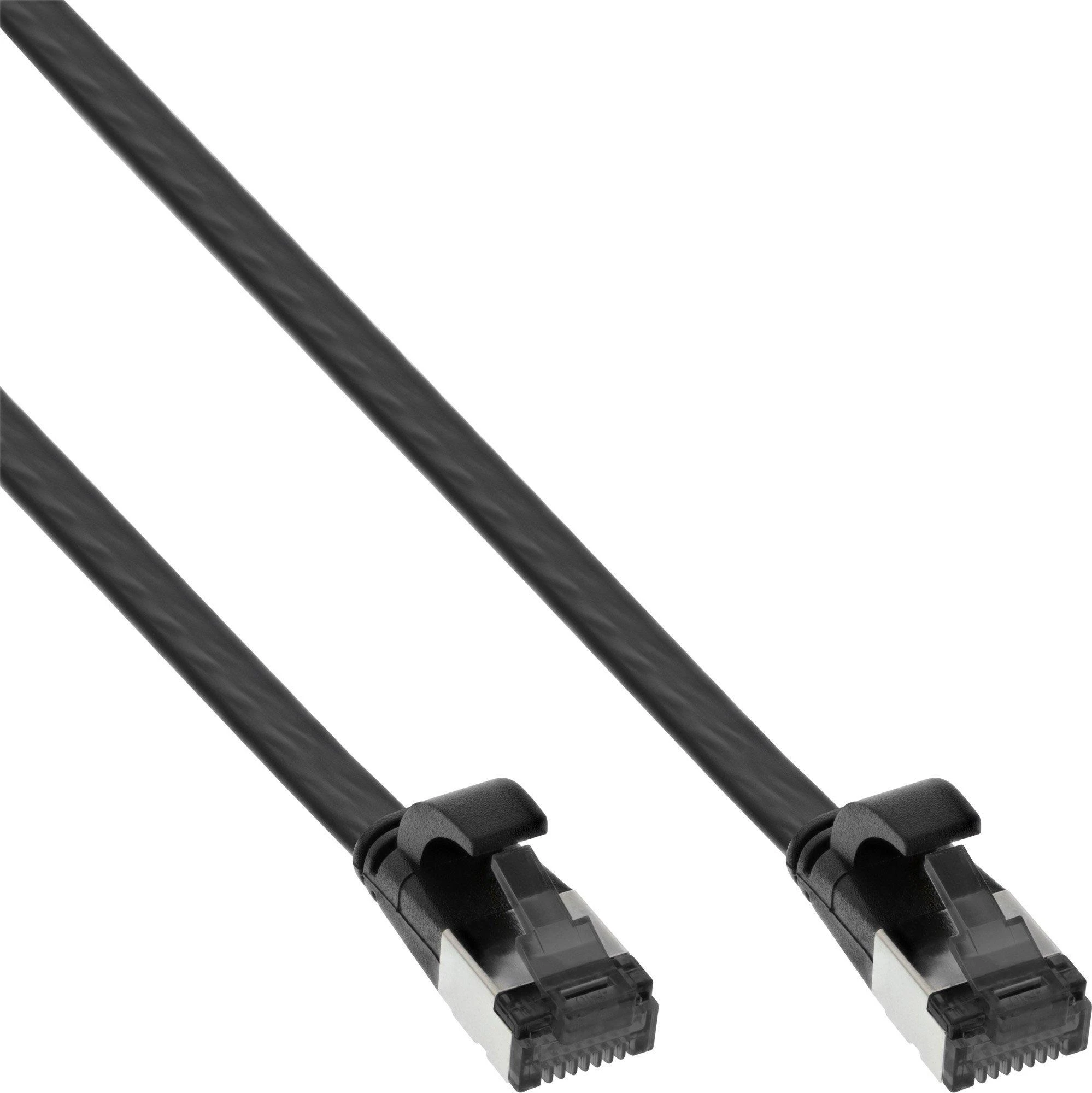 InLine Patchcord płaski, Cat.8.1, U/FTP, TPE, juoda, 3m (75803S)