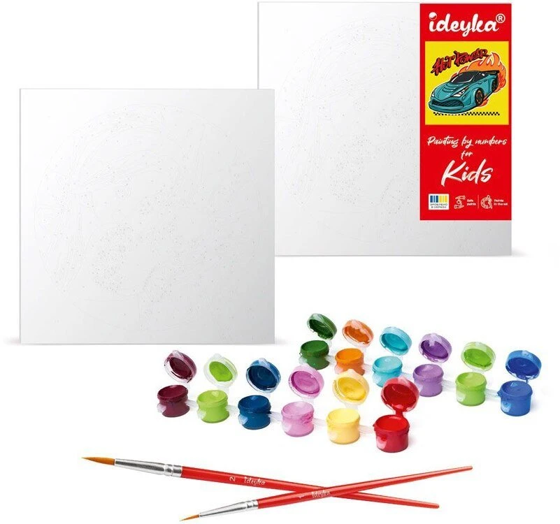 Ideyka Paveikslas pagal skaičius vaikams 25x25cm KHO1192 Automobilių sportas AP0063