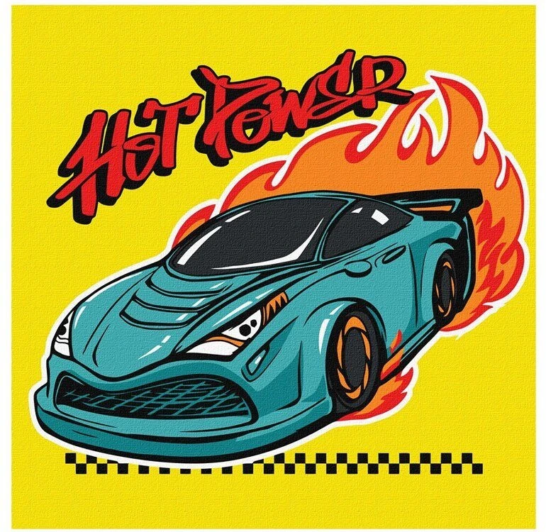 Ideyka Paveikslas pagal skaičius vaikams 25x25cm KHO1192 Automobilių sportas AP0063
