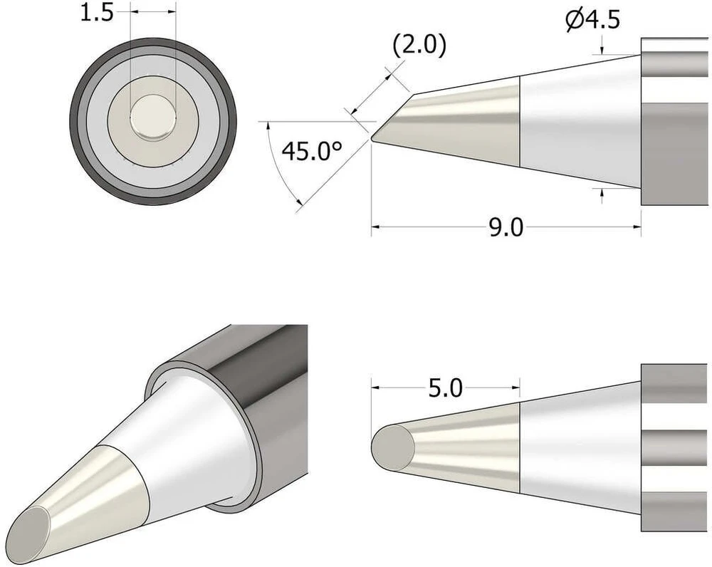 iFixit FixHub Lötspitze konisch-angeschrägt – 1,5 mm