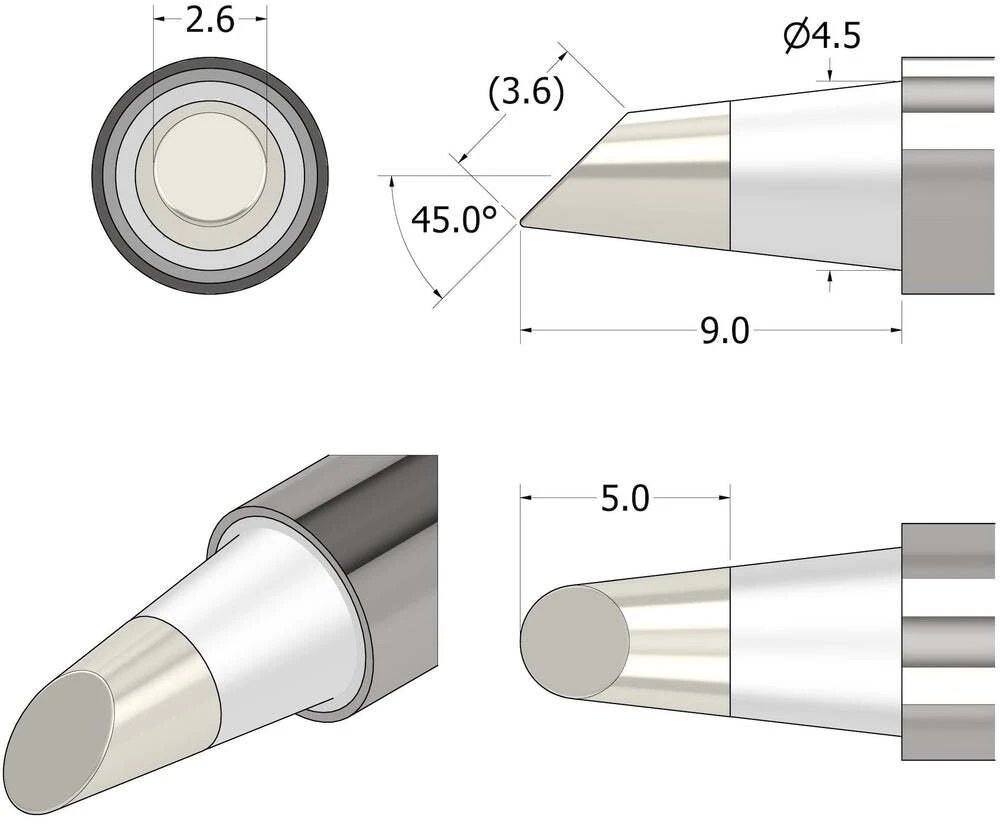 iFixit FixHub Lötspitze konisch-angeschrägt – 2,6 mm