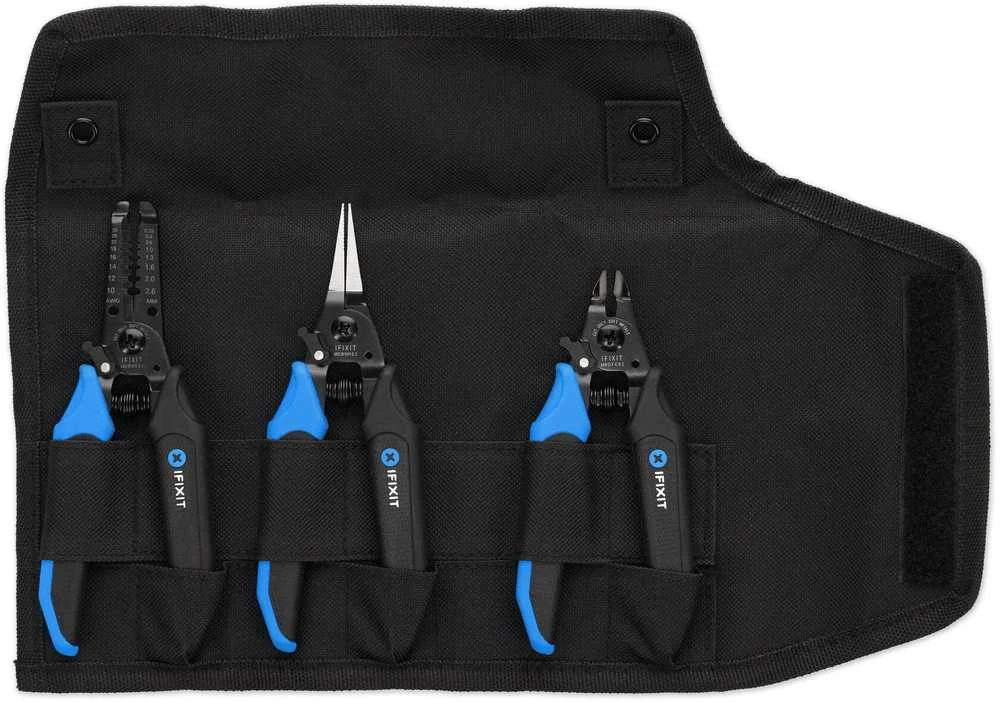 iFixit Mandible 3-Piece Pliers Set – Juodas/Mėlyna