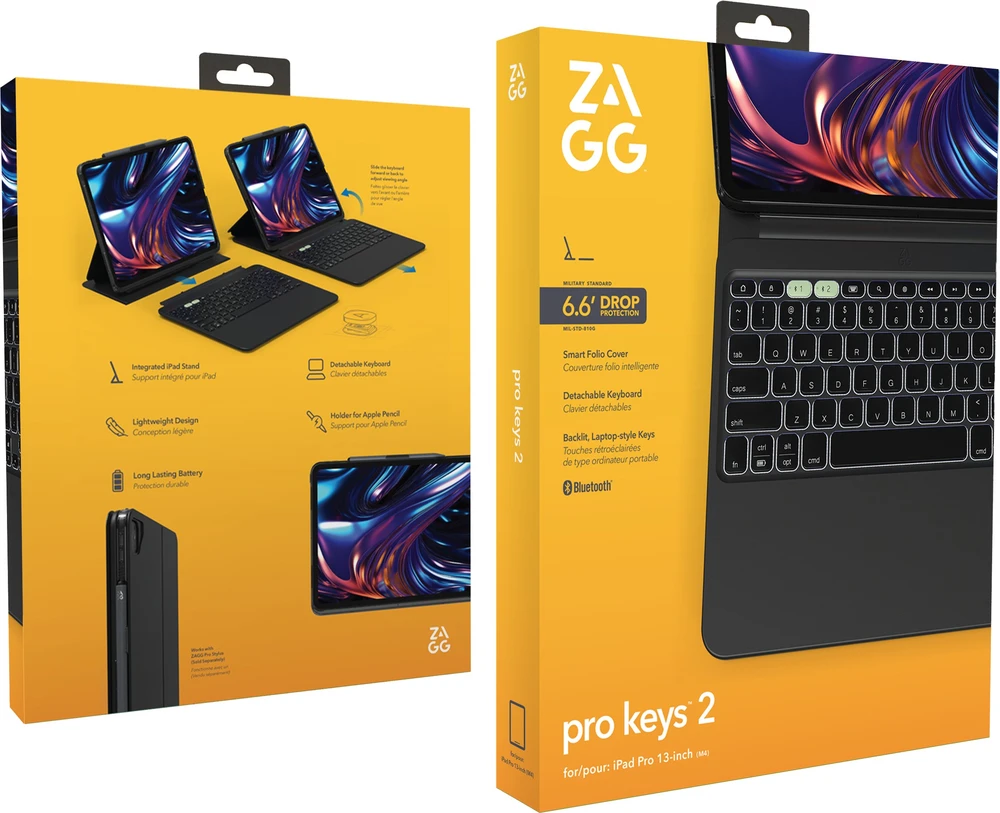 Klaviatūra Zagg PROKEYS 2 IPAD PRO 13 (M4) - IPAD M5 Juodas GERMAN