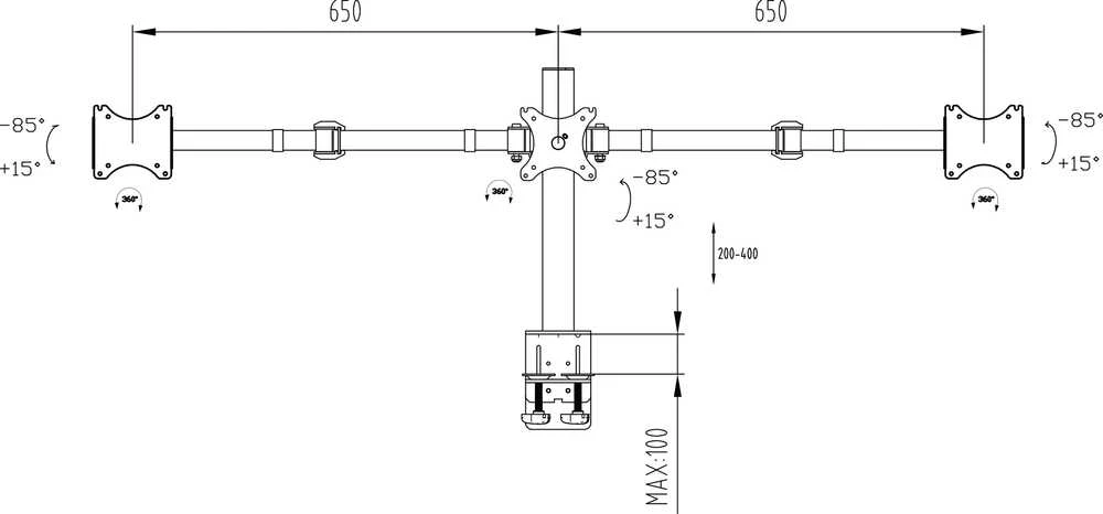 Laikiklis „iiyama DS1003C-B1“ trigubas stovas