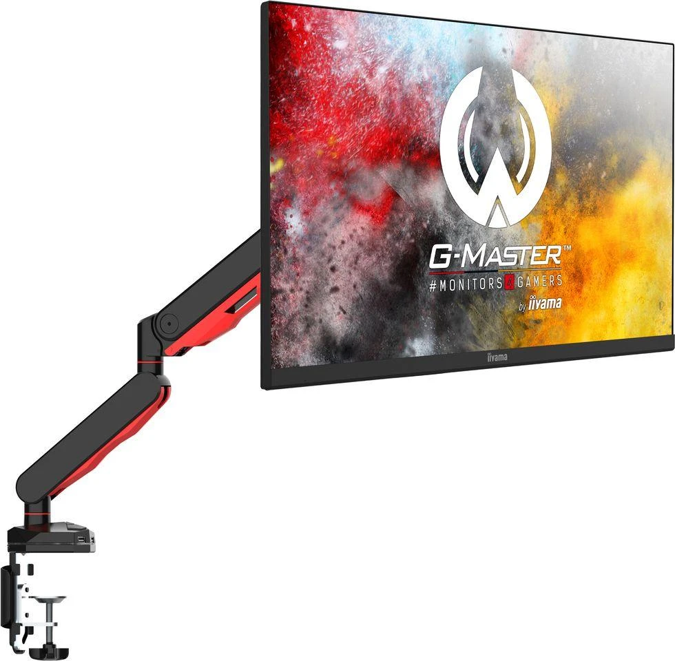 IIYAMA DSG3001C-R1 žaidimų stalo laikiklis vienam monitoriui su reguliuojamo aukščio VESA 75x75 arba 100x100mm USB jungtys (P)