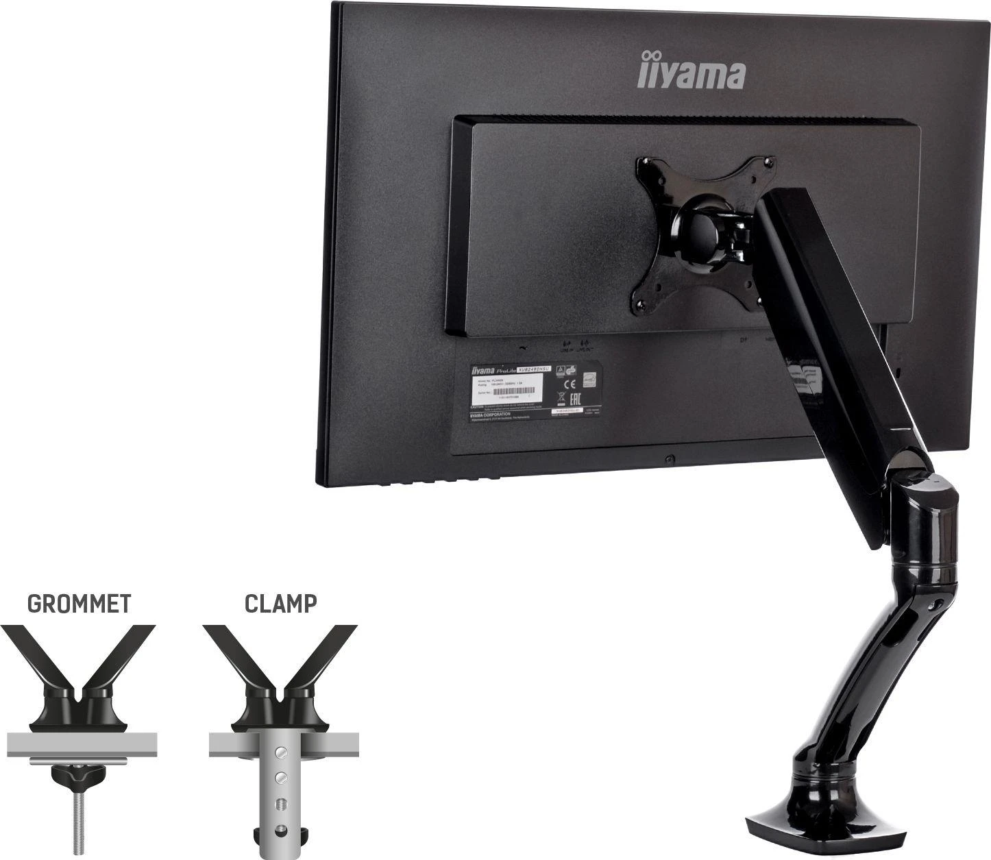 iiyama DS3001C-B1 monitoriaus laikiklis arba stovas 68,6 cm (27") Gnybtas Juoda