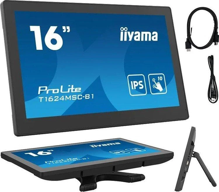 Monitorius iiyama ProLite T1624MSC-B1 - 15.6" | Full HD| HDMI | VESA 100