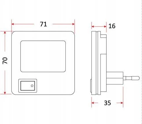 RUM-LUX Naktinė lempa mini LN03 LED kontaktui, balta