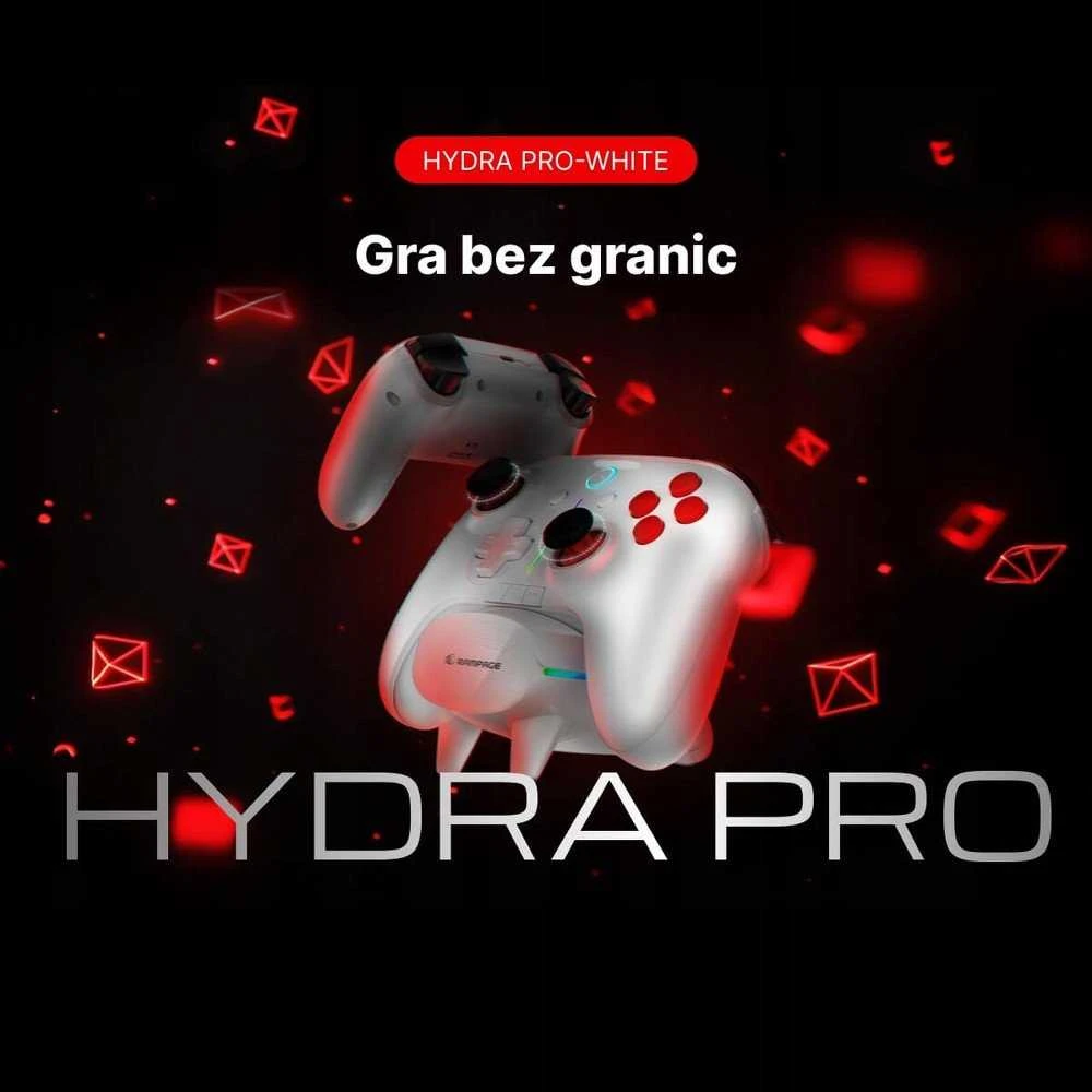 „Rampage Hydra Pro Pad“ kilimėlis RGB 2.4G, magnetiniai paleidikliai su Balta įkrovimo stotele