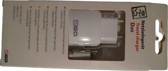 Įkroviklis 2GO Lightning i USB 12W Baltas (797166)