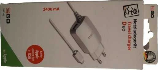 Įkroviklis 2GO Lightning i USB 12W Baltas (797166)