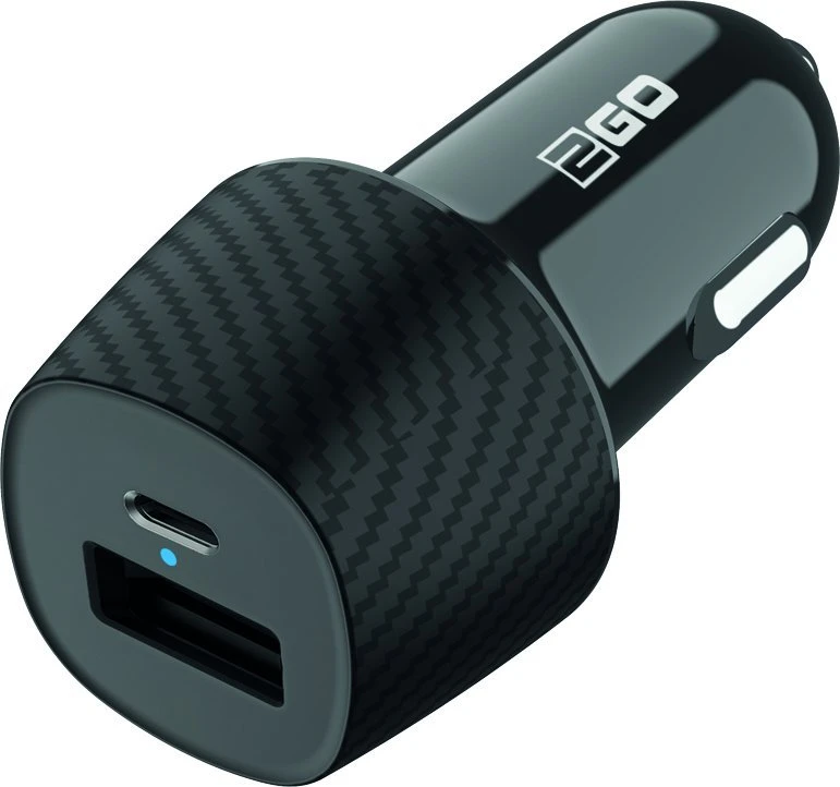 Įkroviklis 2GO 2GO KFZ-Ladegerät 20W 1xUSB-C 1xUSB-A juodas