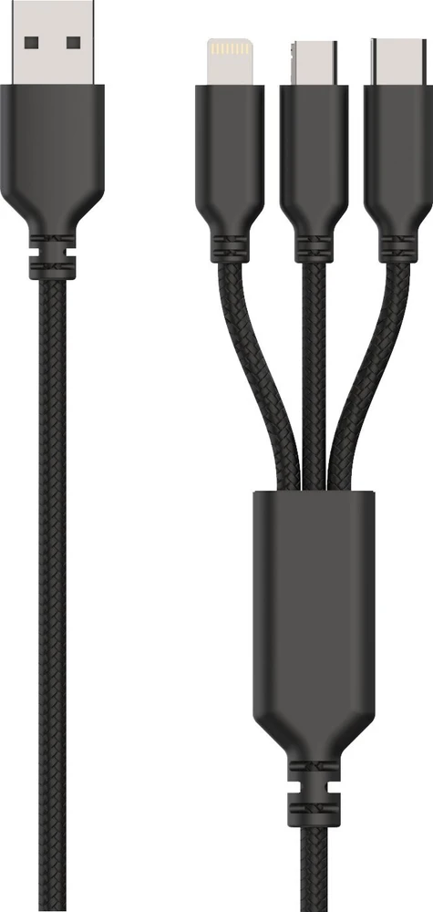 Įkroviklis 2GO 2GO automobilinis pakrovėjas 3000mA 3in1 Micro-USB, Lightning, USB-C sw