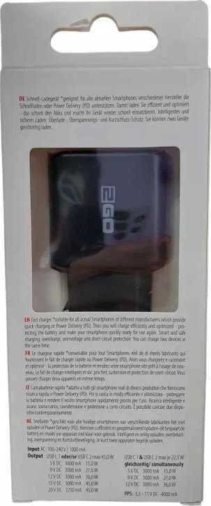 Įkroviklis 2GO 2 USB-C 45 W Juodas (797386)