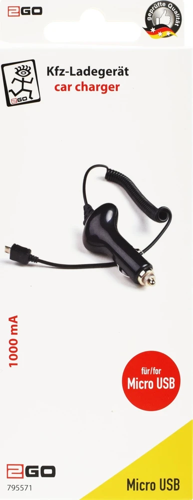 Įkroviklis 2GO 2GO USB automobilinis įkroviklis 1000mA 24V Micro-USB CE sertifikuotas sw