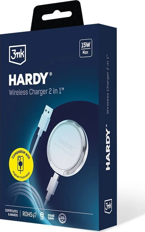 3mk Hardy belaidis įkroviklis 2in1 15W balta