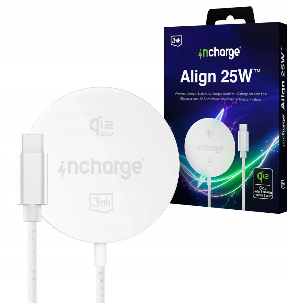 3Mk 3 mk įkroviklis „Align Qi2.2 25W“, skirtas „Android Baltas“