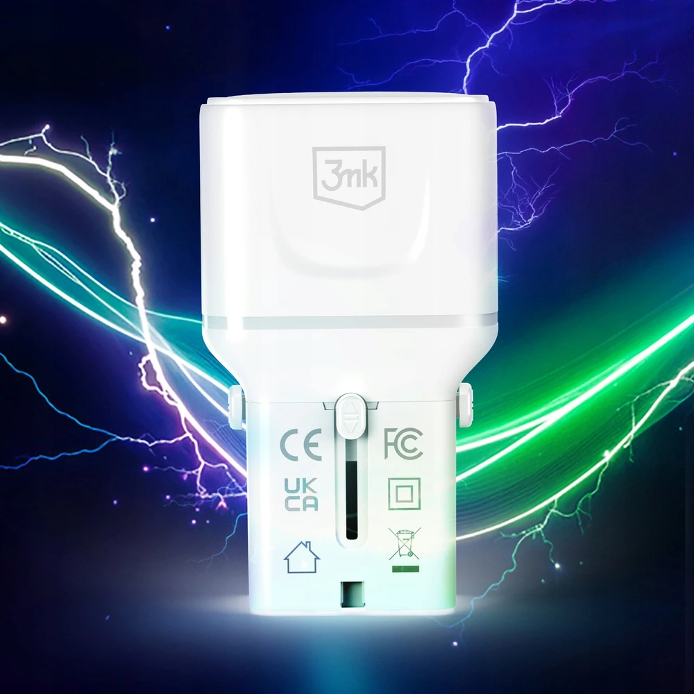 3mk incharge® Globe 45W™ 2C PD QC4+ PPS SCP AFCUS/EU/AUS/UK Baltas