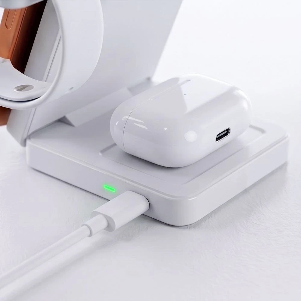Tech-Protect A56 3IN1 MAGNETINIS MagSafe BELAIDIS ĮKROVIKLIS 25W QI2.2 Baltas