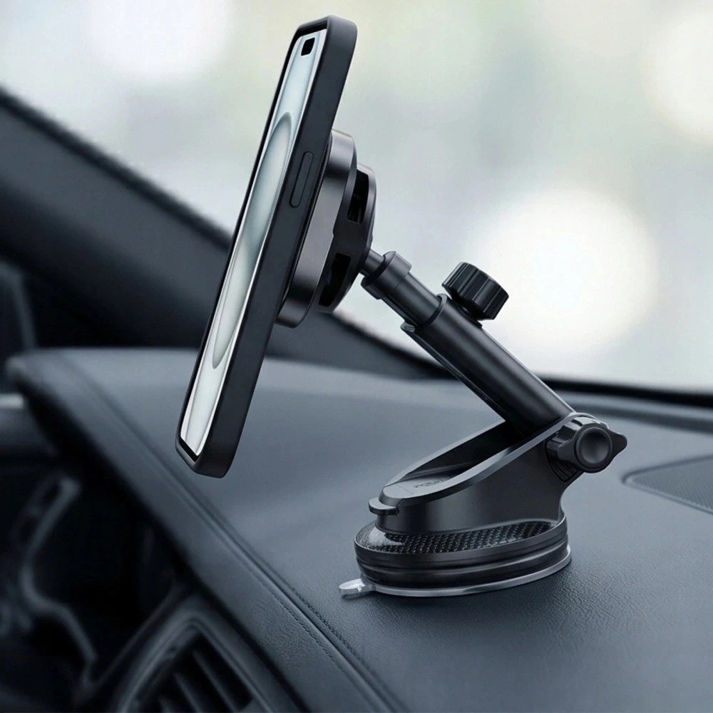 TECH-PROTECT V20 ARCTICBOOST MAGNETINIS MAGSAFE AUTOMOBILINIS LAIKIKLIS ANT PRIETAISŲ SKYDELIO IR ORO IŠPUČIŲ SU BELAIDŽIU ĮKROVIKLIU 25W QI2.2 Juodas