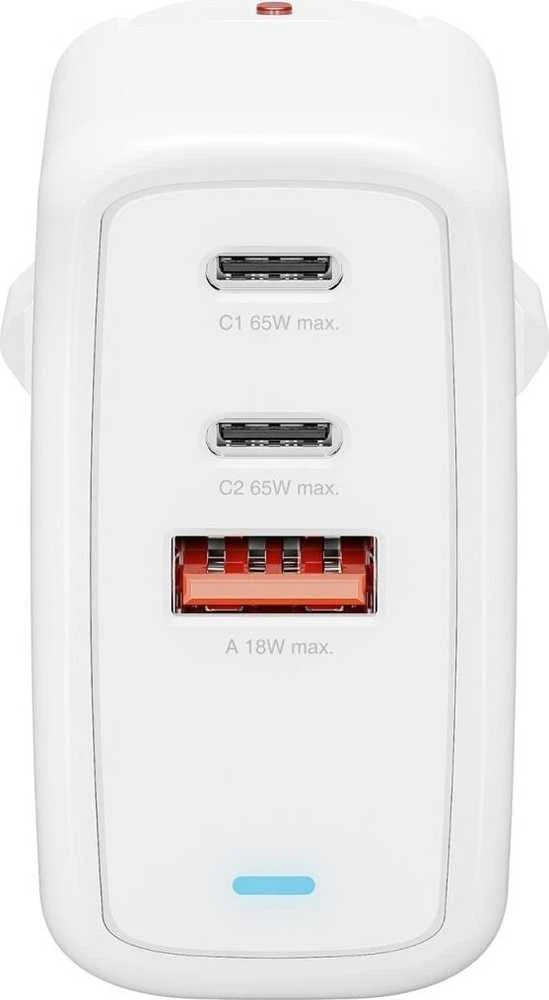 4Smarts įkroviklis GaN Flex 65W 2 USB-C+1 USB-A baltas