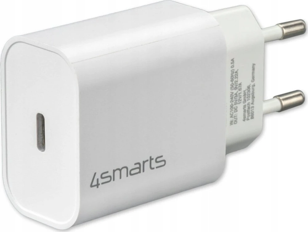 4Smarts sieninis įkroviklis (be laido) VoltPlug PD 20W, baltas