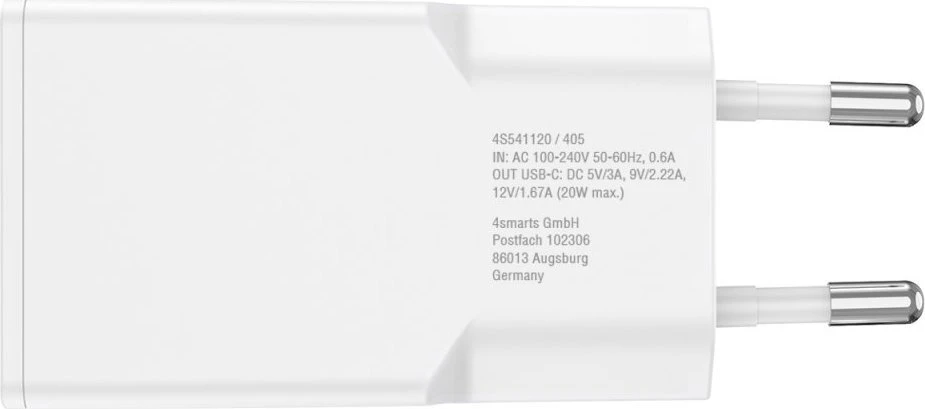 Įkroviklis 4smarts PDPlug Slim GaN 1C 20W Baltas (541120)