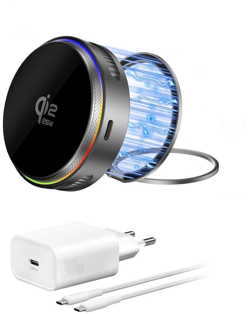 4smarts 541761, Automatinis, Vidaus, USB, Belaidis įkrovimas, Pilka