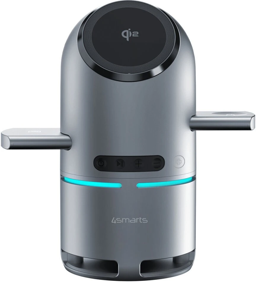 4smarts ChargeBot Sound Qi2 įkrovimo stotelė, pilka