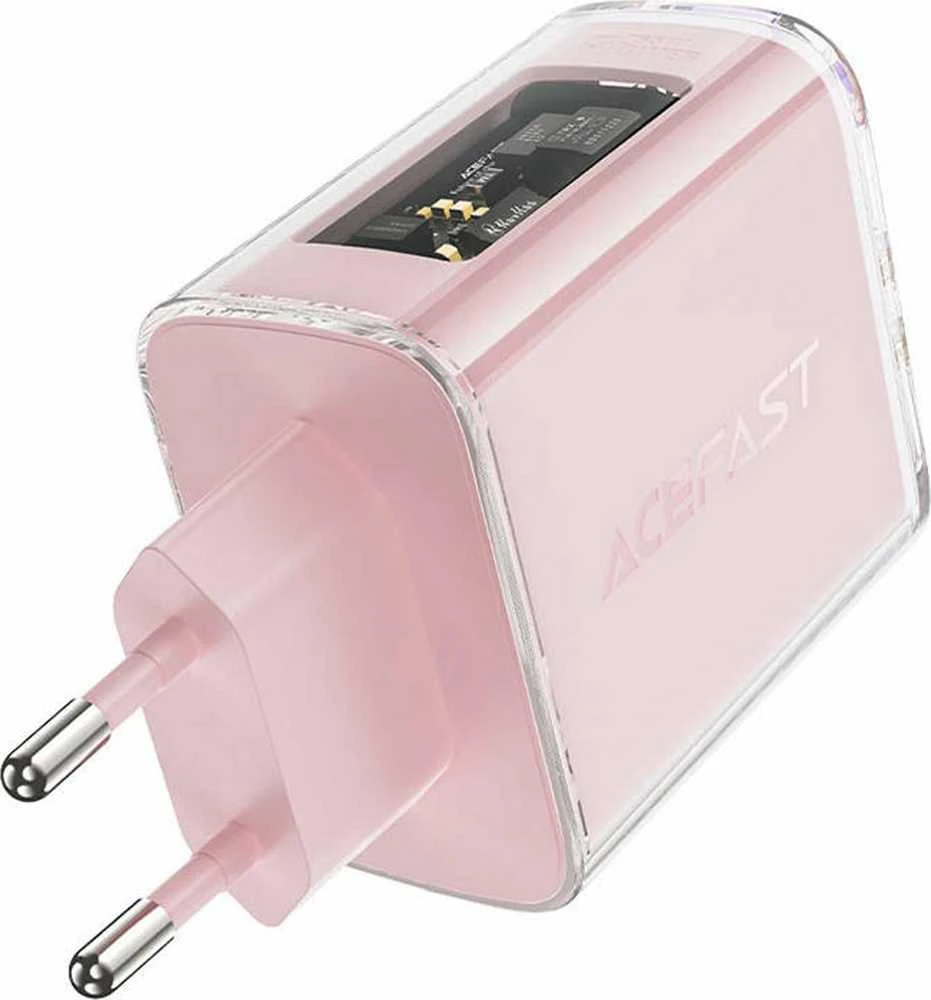 Sieninis įkroviklis Acefast A45, 2x USB-C, 1xUSB-A, 65W PD (rožinė)