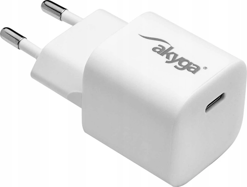 AKYGA WALL CHARGER 25W USB C GAN PD Baltas AK-CH-22