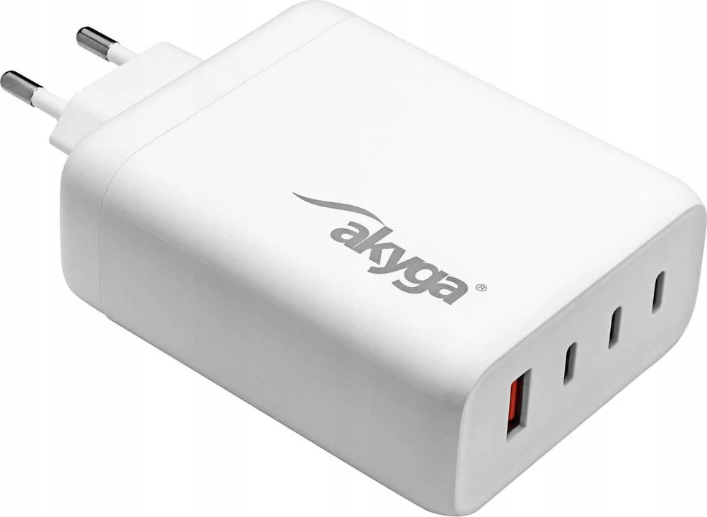 Įkroviklis jungiama į tinklą Akyga AK-CH-24 140W 3x USB-C + USB-A PD GaN 5-28V / 1.5-5A balta