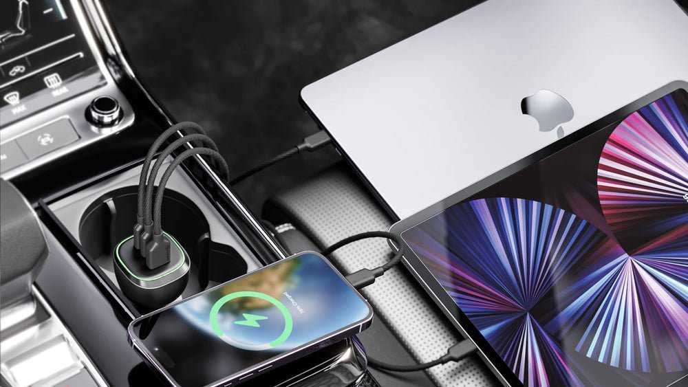 Įkroviklis Alogic Alogic KFZ Lagegerät 165W 3Port 2xUSB-C+1xUSB-A+USB-C kabelis