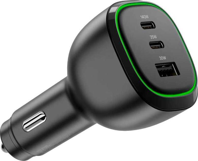 Įkroviklis Alogic Alogic KFZ Lagegerät 165W 3Port 2xUSB-C+1xUSB-A+USB-C kabelis