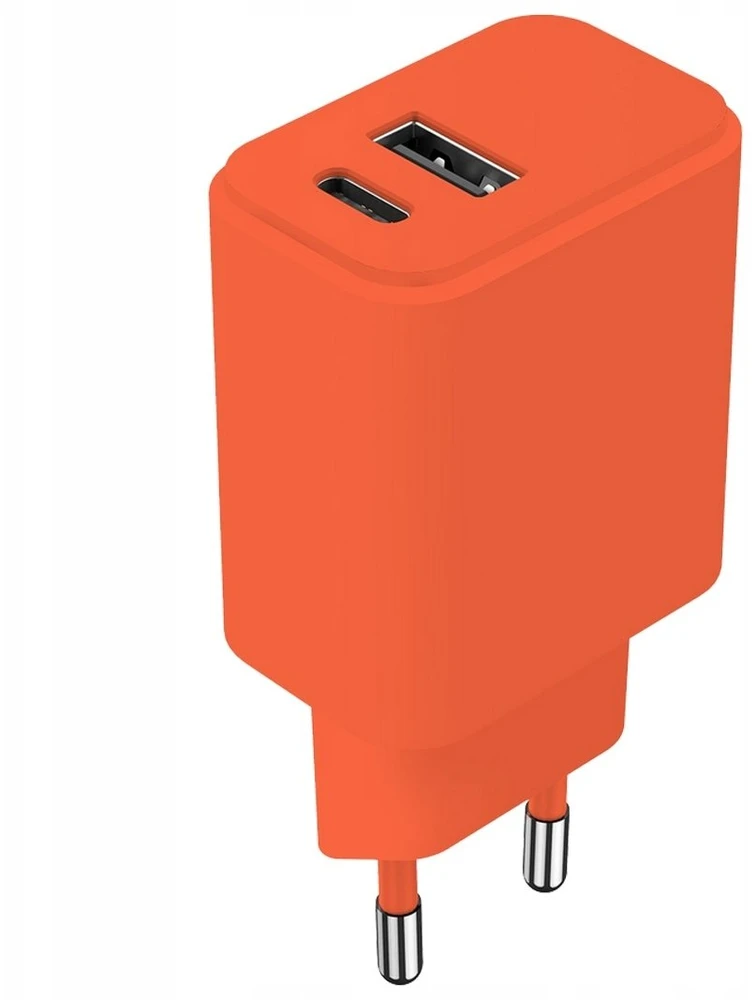 Setty įkroviklis USB + USB-C 20W LSIM-AC-2010 oranžinis