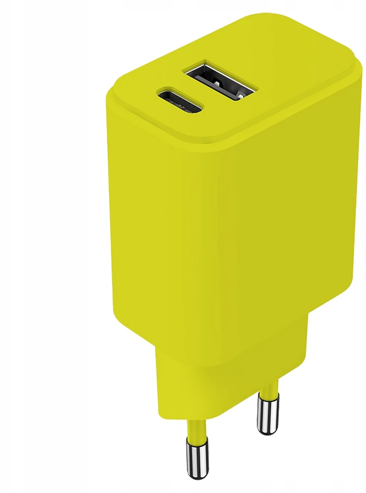 Setty įkroviklis USB + USB-C 20W LSIM-AC-2011 laimo spalvos