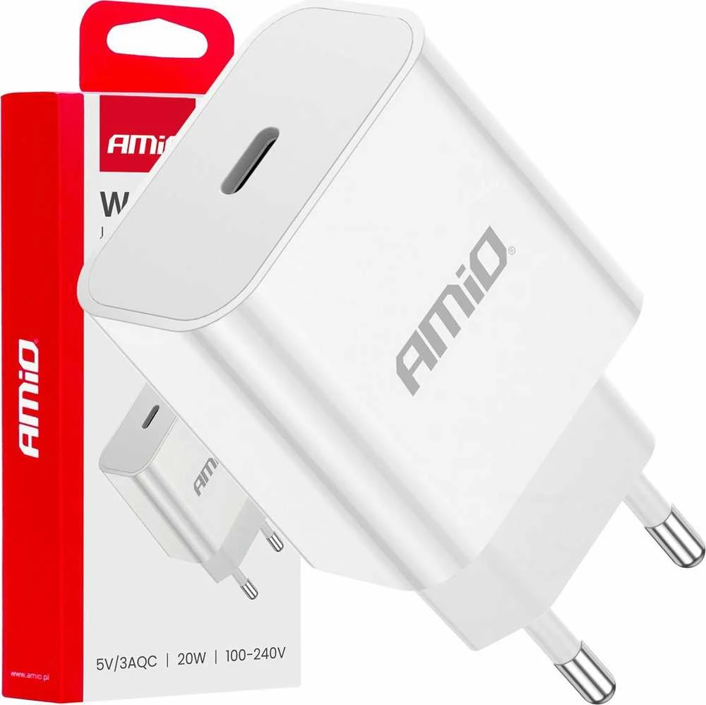 Sieninis įkroviklis USB-C 20W 230V AMIO-03891