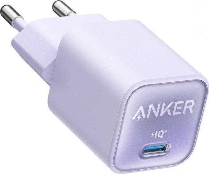 Šviesiai violetinis Anker 30W USB-C įkroviklis