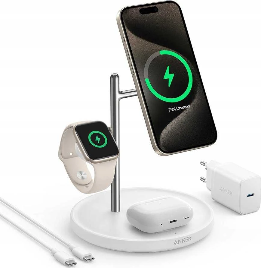 Anker Belaidis Pakrovėjas - Maggo 15W 3-in-1 Balta