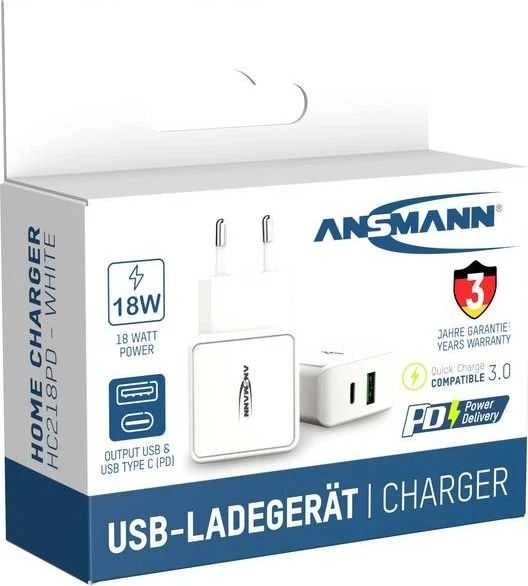 Ansmann namų įkroviklis HC218PD baltas