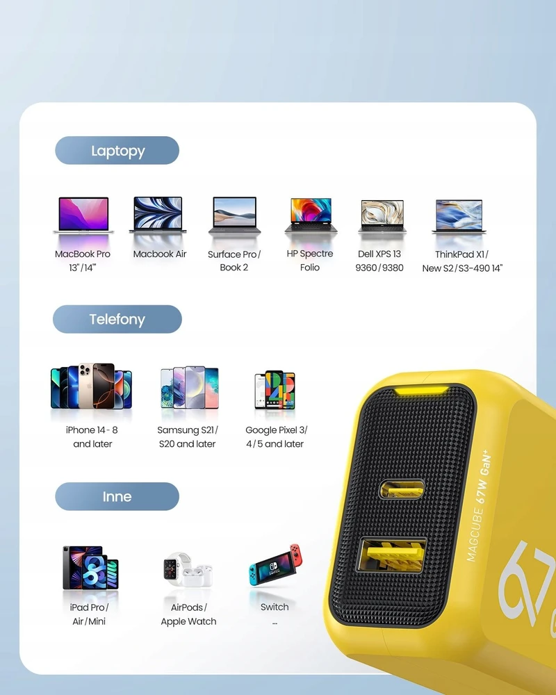 AOHi Magcube PD 67W 1x USB-C, 1x USB-A