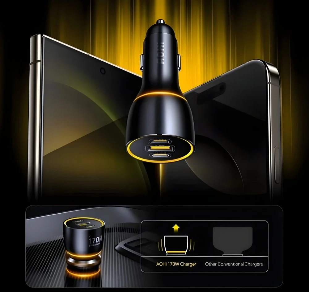 AOHi Superauto PD 170W 2x USB-C, 1x USB-A