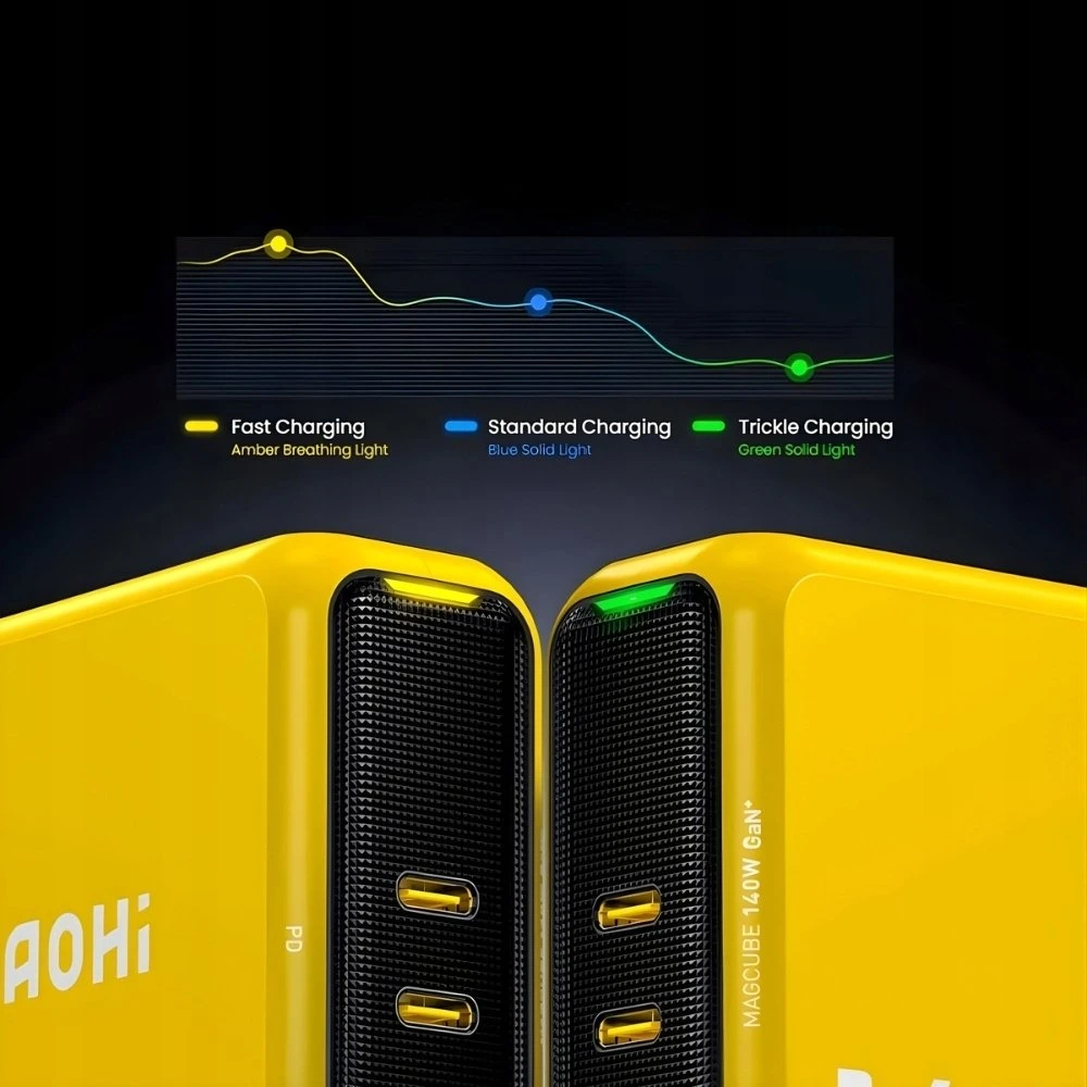Įkroviklis AOHi Magcube PD 140W 2x USB-C, 1x USB-A