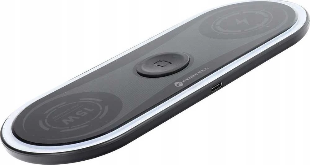 FORCELL F-ENERGY Ellipse belaidis įkroviklis 3in1 compatible with Apple Qi QC 15W juodas