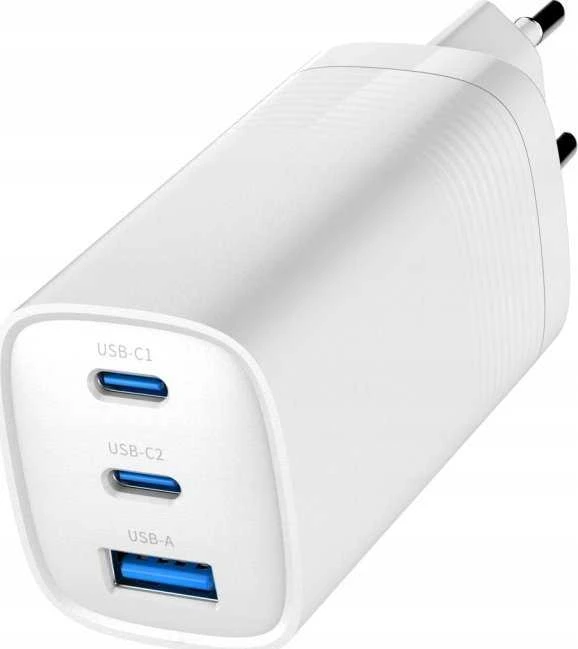 Įkroviklis Art GaN PD/QC 4.0 AZ-U65W3 Tinklinis 1x USB-A 2x USB-C 65 W (SLA FLASH2)